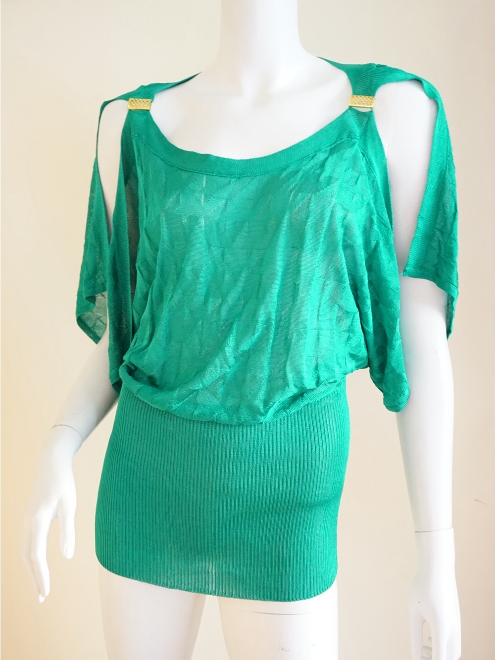 Vintage Baby Phat Teal Knit Dolman Sleeve Blouse - Size 1X